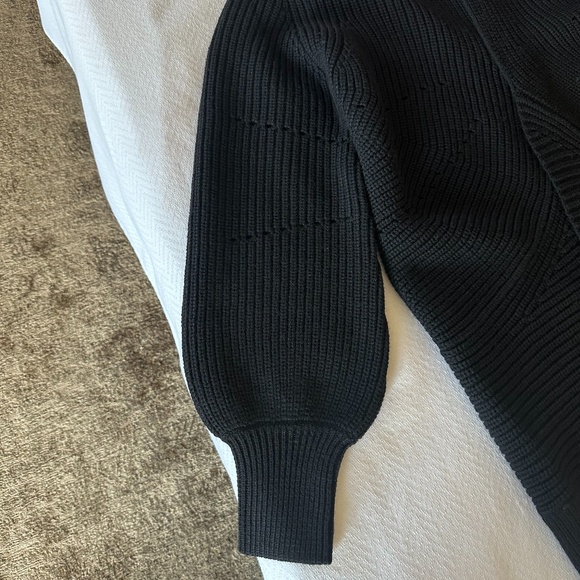 Wilfred Darcey Sweater Cardigan with Balloon Sleeve, Size XS, Black - Picture 7 of 16